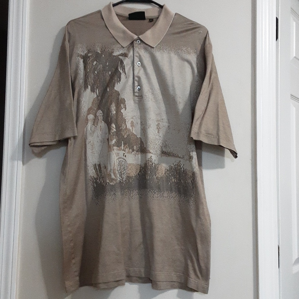 Bobby Jones golf  polo men's XL beige outdoor casual y2k retro